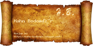 Hahn Bodomér névjegykártya